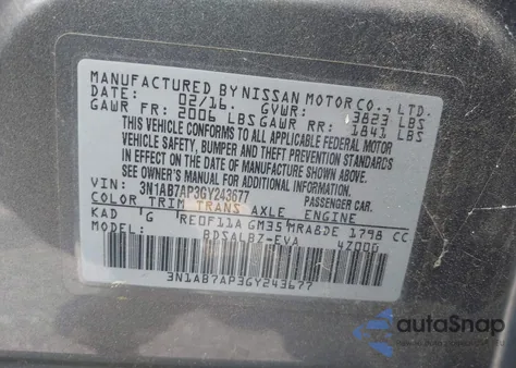 2016 Nissan Sentra S from USA, damaged, VIN 3N1AB7AP3GY243677